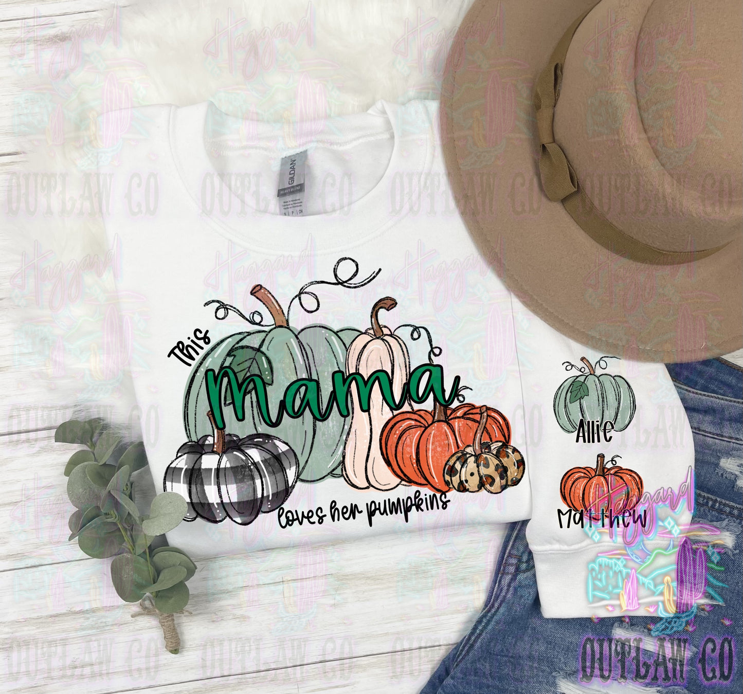 Custom Loves her pumpkins Sweatshirt