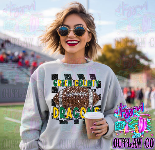 Faux Sequin Football Sweatshirt