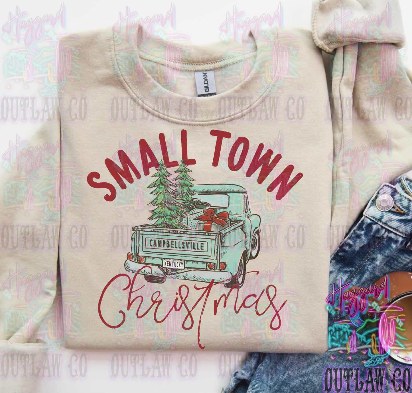 Small Town Christmas Custom Town Sweatshirt