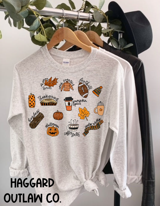 Fall Doodles Long Sleeve