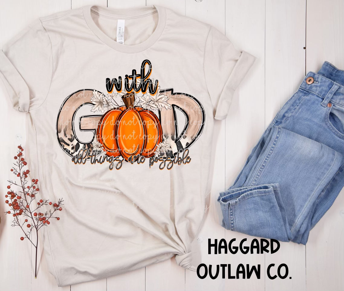 With God Pumpkin Tee