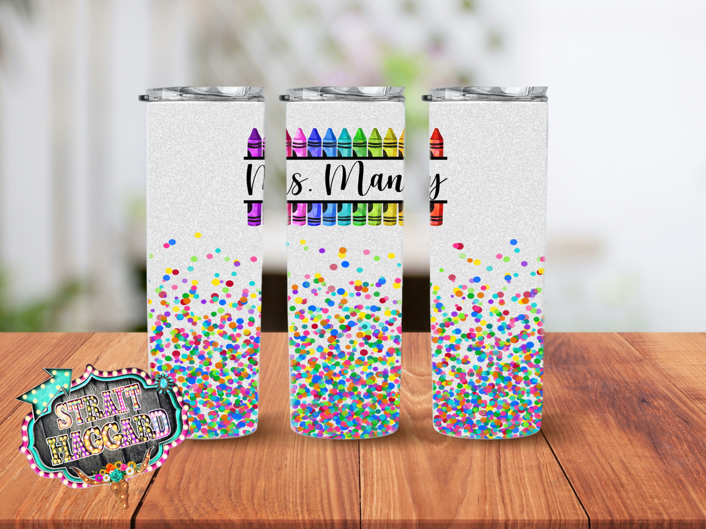 Personalized Crayons & Confetti 20oz