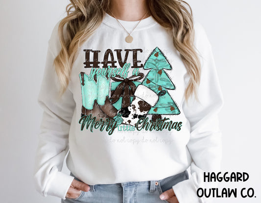 Tooled Leather Christmas Sweatshirt