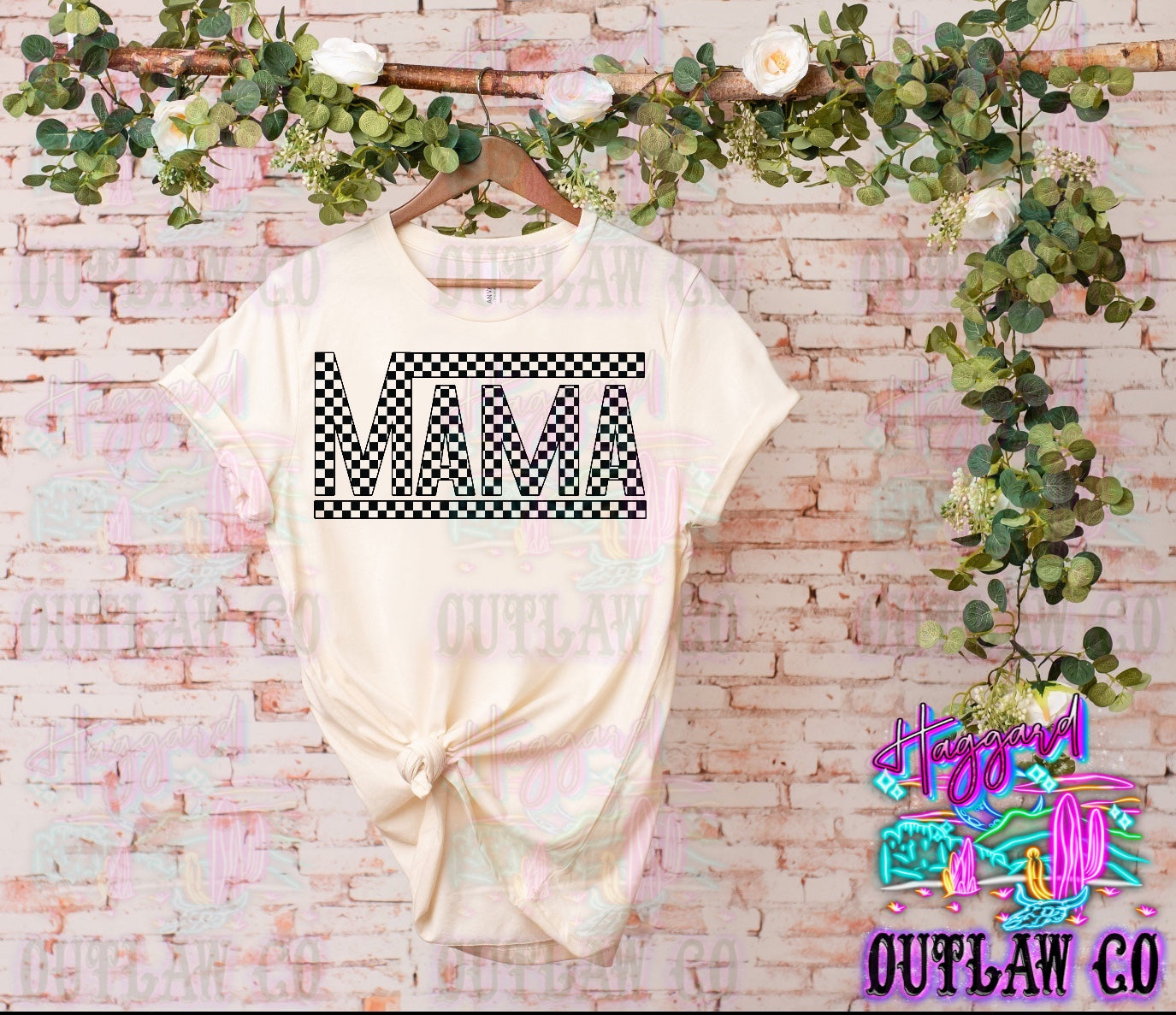 Checkered Mama Tee