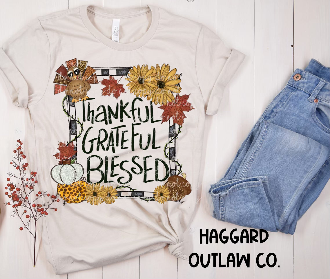 Thankful Grateful Blessed Tee