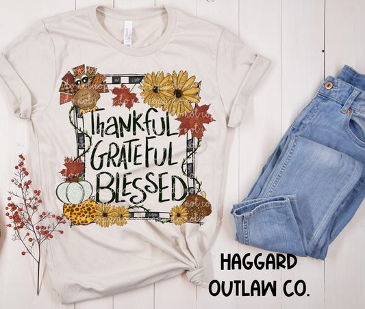 Thankful Grateful Blessed Tee